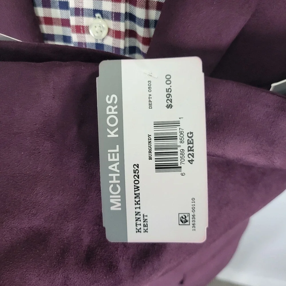 Michael Kors Men's Suede Sport Coat Blazer Two Button KENT Burgundy‎ 42R NEW